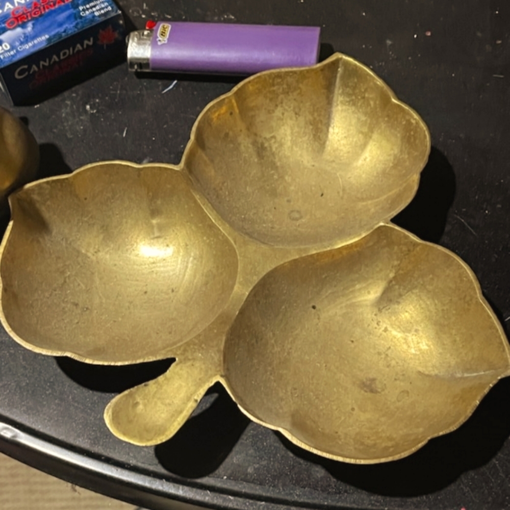 Brass Leaf Dish For Nuts